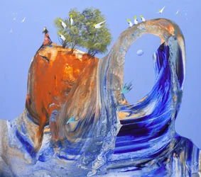 Femme contemplant l