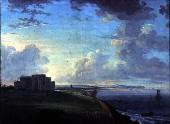 Highcliffe, près de Christchurch, Dorset, la résidence du marquis de Bute, vue de l