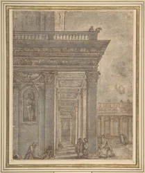 Un temple dans une cour (piscine de Bethesda)