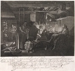 La maison de Philémon et Baucis, gravée par le comte Hendrik Goudt (1585-1630)