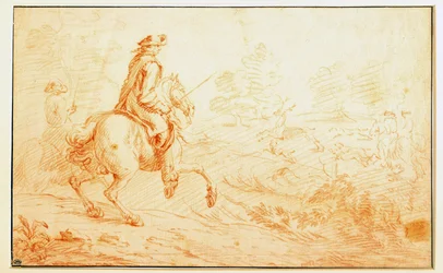 Chasse au cerf à la sanguine par Adam Van der Meulen