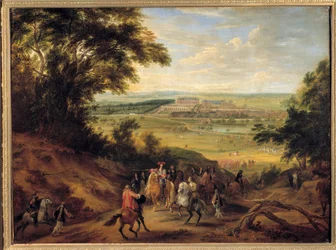 Vue du château de Versailles, prise des hauteurs de Satory