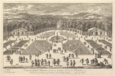 Vue du Grand Parterre et de la Demie Lune de Richelieu, 17ème siècle