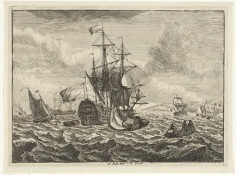 Vues marines avec bateaux et canot