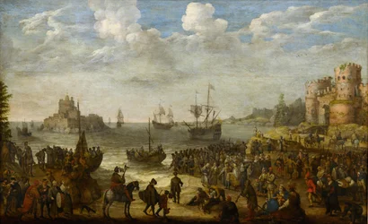 Le Christ prêchant depuis un bateau sur la mer de Galilée