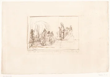 Accusé présenté à ses juges (Zes prenten naar tekeningen van Rembrandt, série)