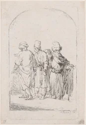 Groupe de quatre hommes debout en costume oriental, 1795
