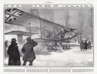 Biplan britannique sur un aérodrome près de Hollebeke, Belgique, Première Guerre mondiale
