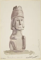 Statue en pierre de 60 cm de haut d