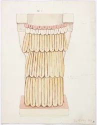 Caryatide de la chambre extérieure, Temple A, terrain de jeu, Chichen Itza, Mexique