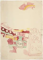 Copie de fragments de peintures de Teotihuacan, État du Mexique