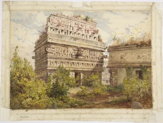 Ruines de Chichén Itzá, Yucatán, Mexique. Représente la façade ouest de l