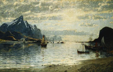Une scène de fjord avec des voiliers