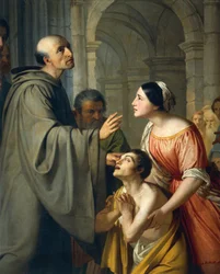 Saint Mauro Abbé redonnant la vue à un jeune aveugle