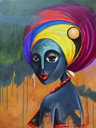 Femme africaine aux couleurs vives