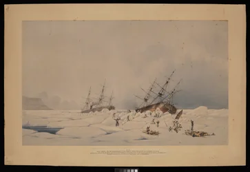 H.M.S. Phoenix et le Breadalbane au moment où ce dernier a été écrasé et coulé