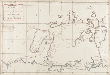 Carte de la recherche de Sir John Franklin et découverte du passage du Nord-Ouest