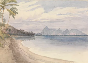 « Eimeo [Moorea] depuis les environs de Papeiti [Tahiti, îles de la Société], 25 août 1849 »