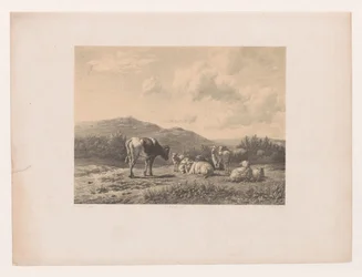 Paysage avec bétail