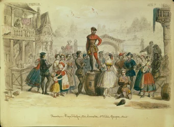 Décor de scène pour le ballet La Esmeralda de C. Pugni, 1849