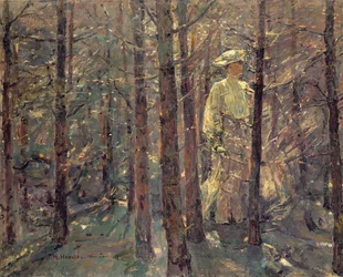 Femme dans un bois