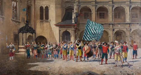 Landsknecht et porte-drapeau