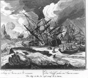 « Le navire perdu dans les glaces pendant une tempête » (n° 13 de la série sur la chasse à la baleine)