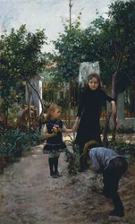 Enfants dans le jardin