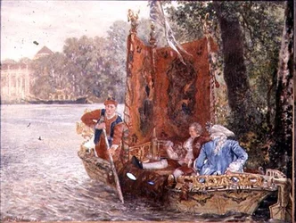 Voyage en rivière à Rheinsburg, 1860