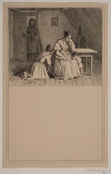 Une famille pauvre. N° 25 dans Chr. Winther et M. Rørbye, "25 Images pour petits enfants"