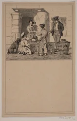 Oiseaux en captivité. N° 9 dans Chr. Winther et M. Rørbye, "25 Images pour petits enfants"