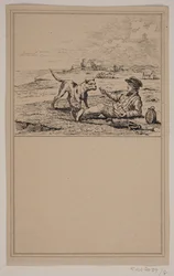 Le berger et le chien. N° 7 dans Chr. Winther et M. Rørbye, 25 images pour petits enfants