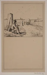 Le soldat en marche. N° 13 dans Chr. Winther et M. Rørbye, "25 Images pour petits enfants"