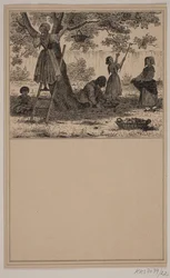 Sous le pommier. Nr. 21 dans Chr. Winther et M. Rørbye, "25 Images pour petits enfants"
