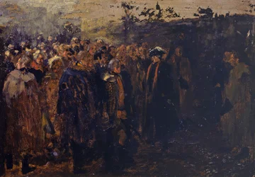 Discours de Frédéric le Grand à ses généraux avant la bataille de Leuthen. Esquisse