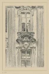 Détail de la façade du British Hotel à Dresde