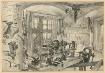 Atelier de tourneur à Garmisch, avec détails