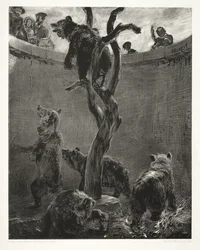 Essai sur pierre au pinceau et au grattoir : la fosse aux ours, 1851