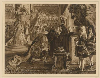 Frédéric Ier, roi de Prusse, sacré à Königsberg le 18 janvier 1701. Projet pour les « Mémorables de l