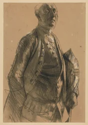 Étude de modèle pour Maupertuis. Étude préparatoire pour le tableau «Le Concert de flûte de Frédéric le Grand à Sanssouci»