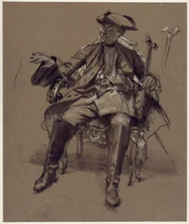 Étude de modèle pour Frédéric Ier dans un fauteuil
