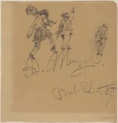 Trois clochards sur la signature de l