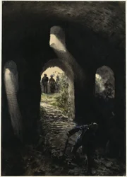 Touristes dans les ruines de Rheinfels
