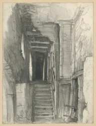 Escalier et couloir dans une ancienne ferme