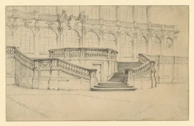 Escalier menant au Salon des mathématiques et de la physique au Zwinger de Dresde