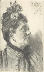 Femme au chapeau de velours froissé