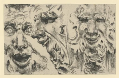Deux masques de faune au Zwinger de Dresde