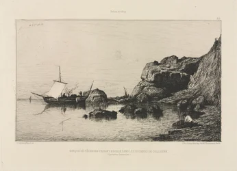 Bateau de pêche faisant escale aux rochers de Collioure