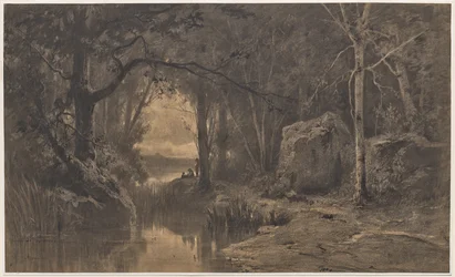 Trois pêcheurs au bord d