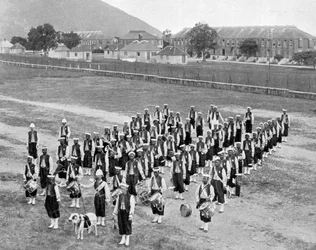 Groupe antillais, Up-Park-Camp, Jamaïque, c1905